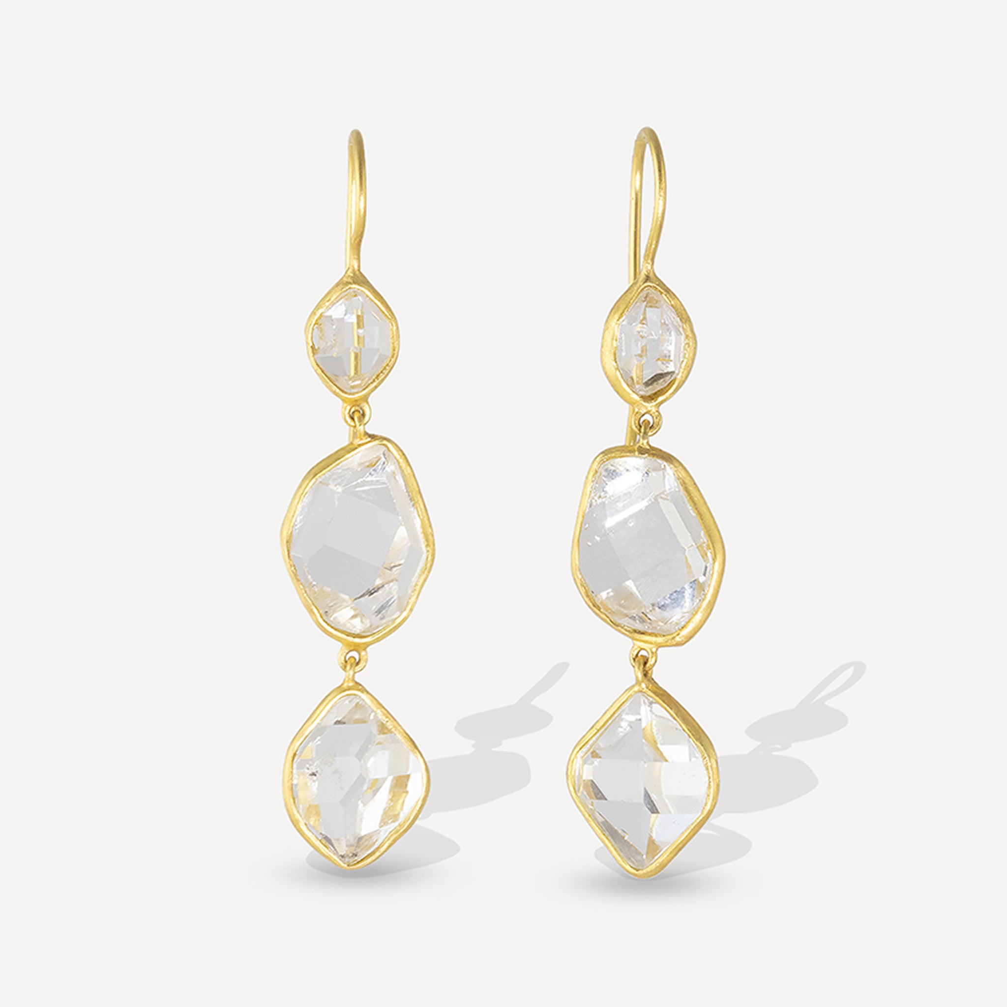 Trio Ice Earrings - Herkimer Diamond