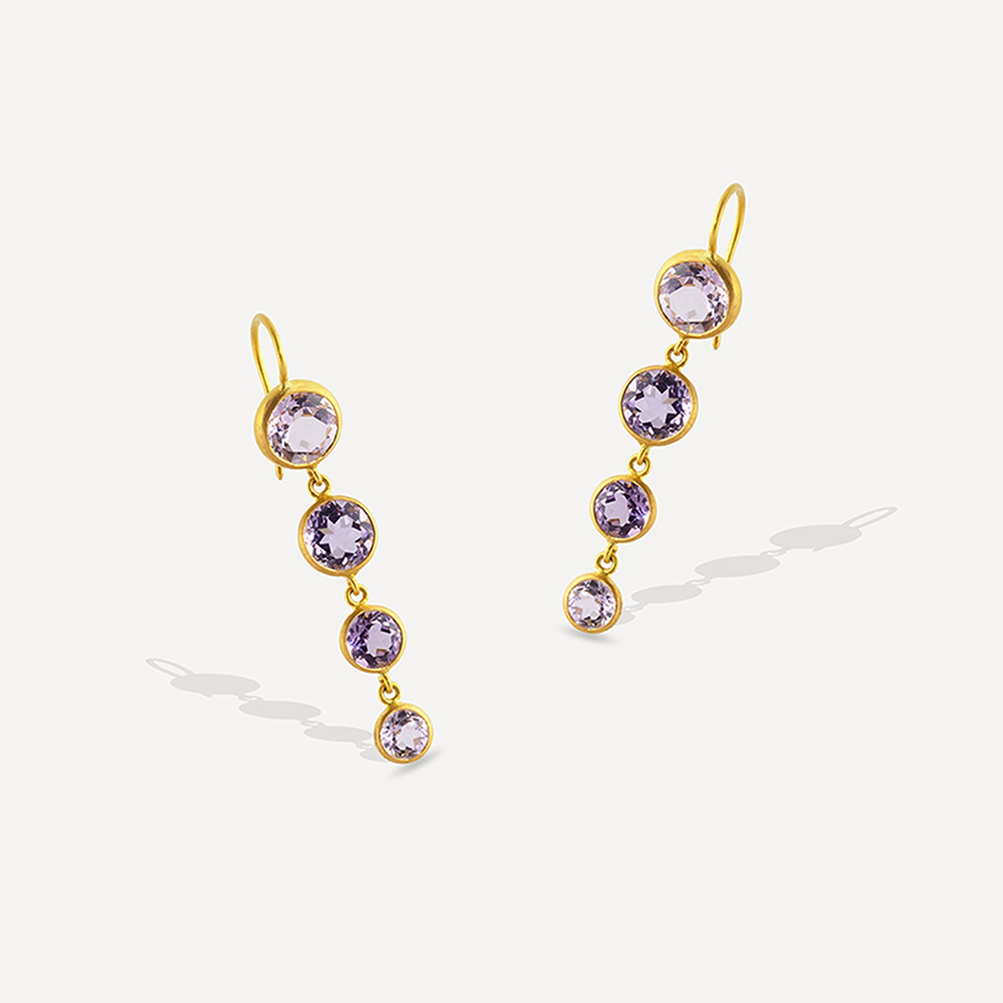 Four-Stone Earrings - Amethyst