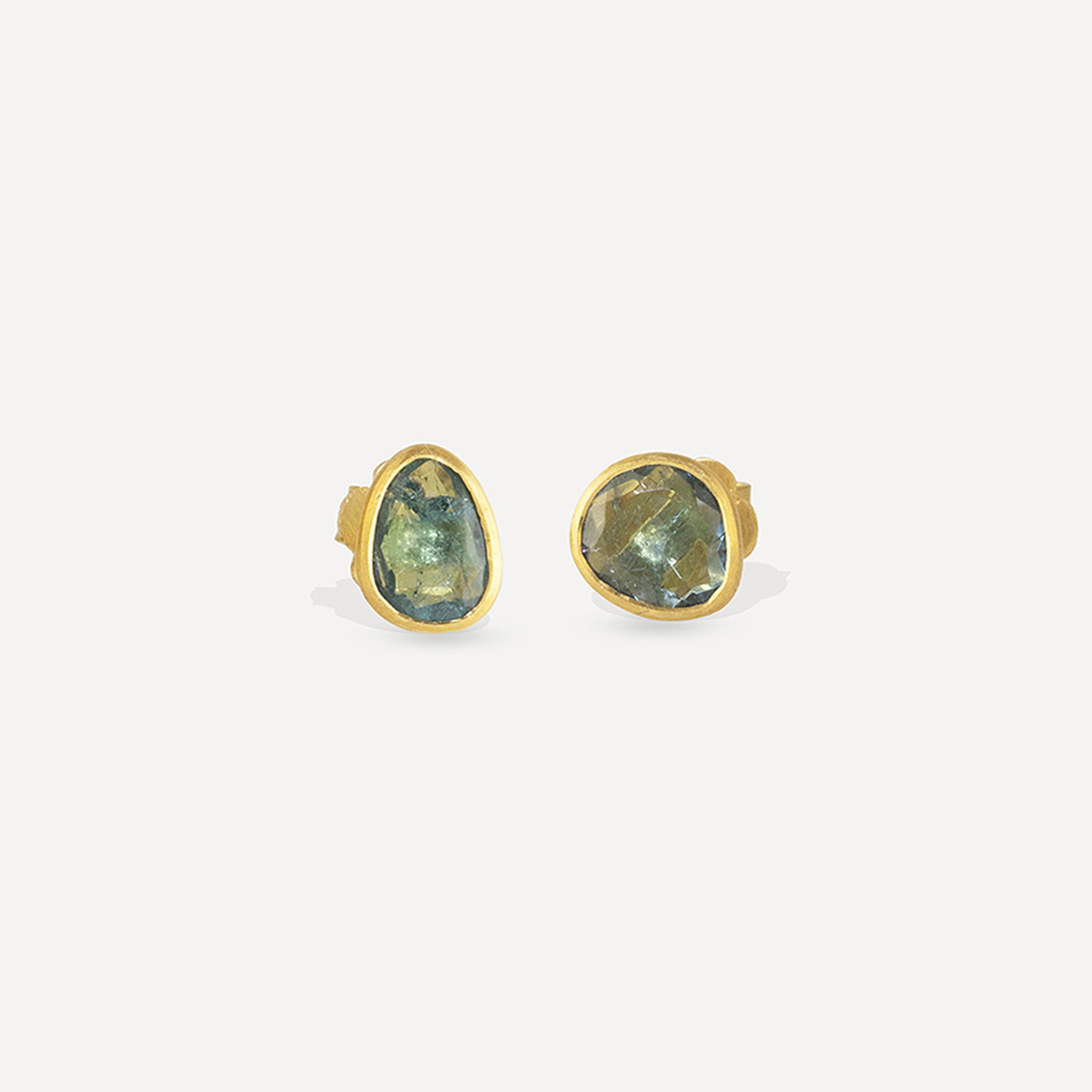Classic Stud Earrings - Green Tourmaline