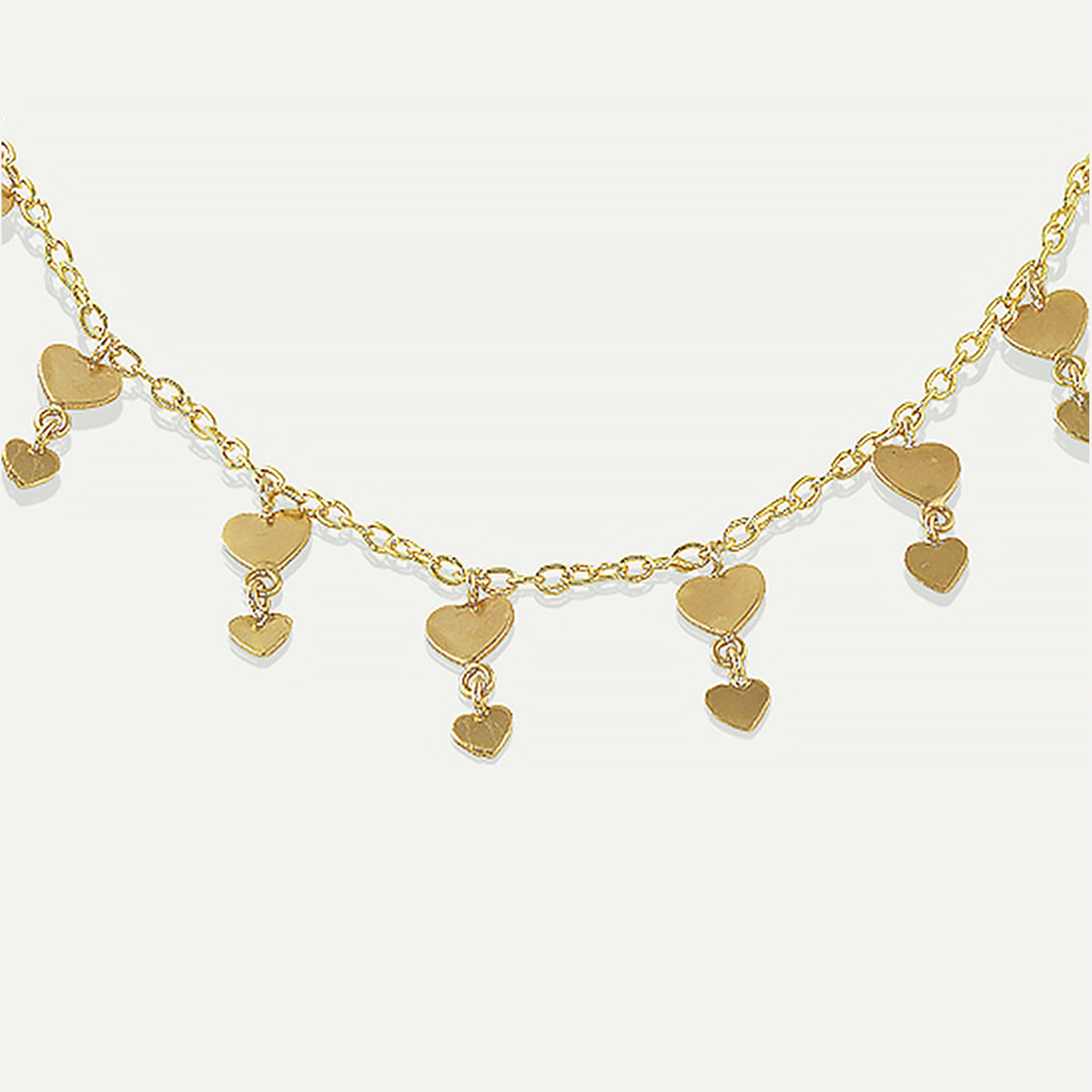 Double Heart Sequin Necklace