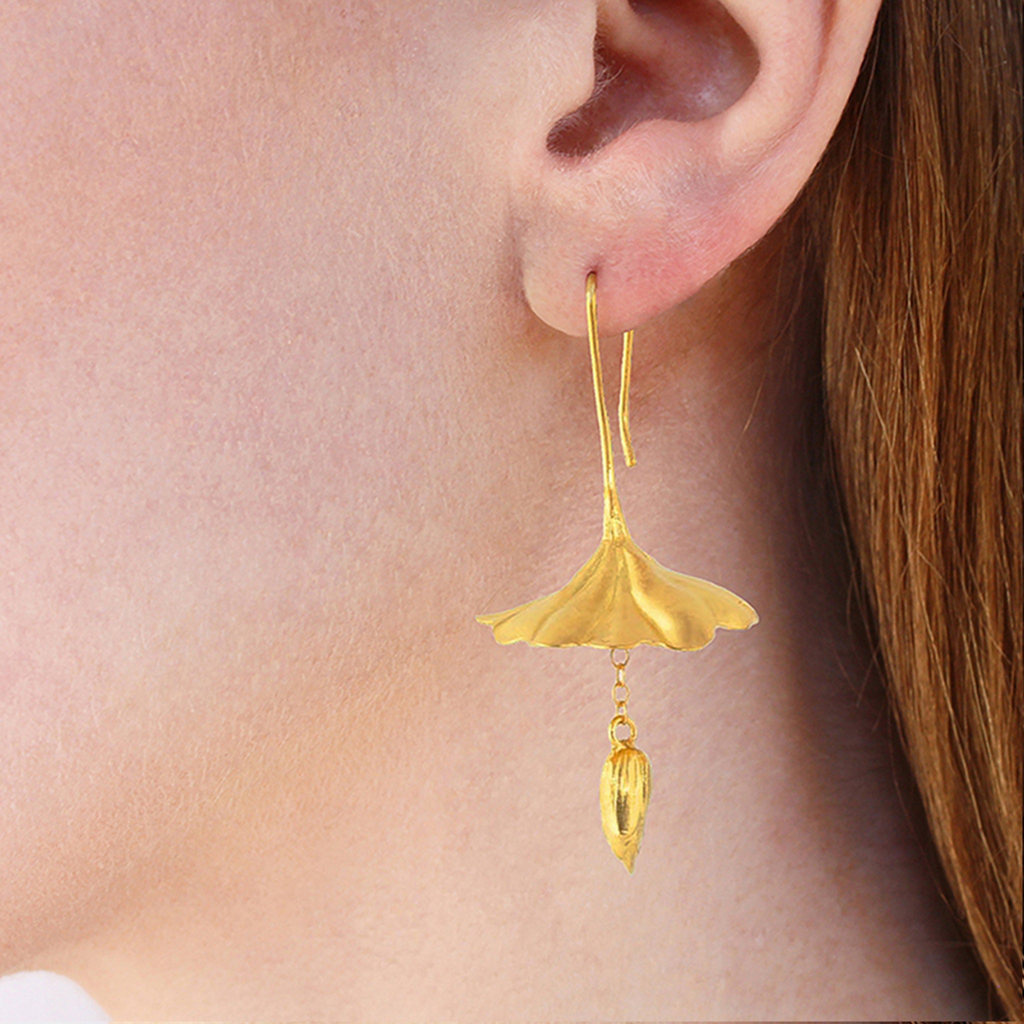 Lotus Double Drop Earrings