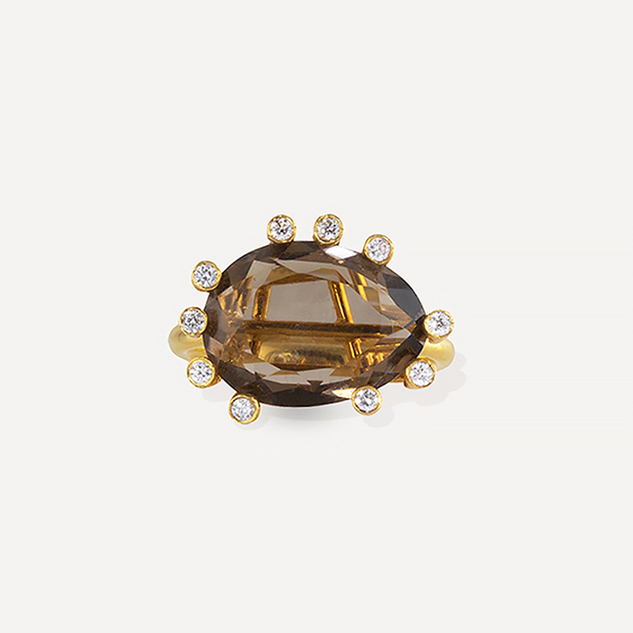 Nest Ring - Smokey Quartz/Diamond