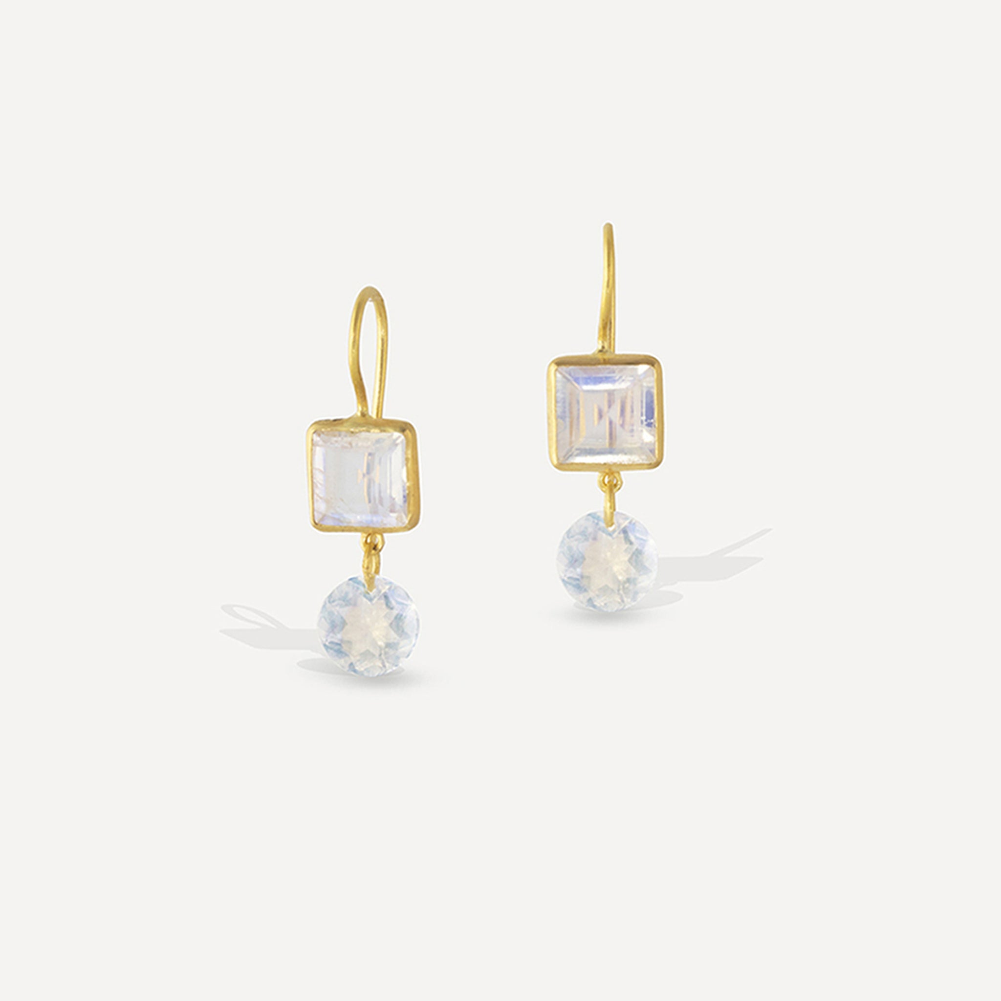 Small Duet Earrings - Moonstone
