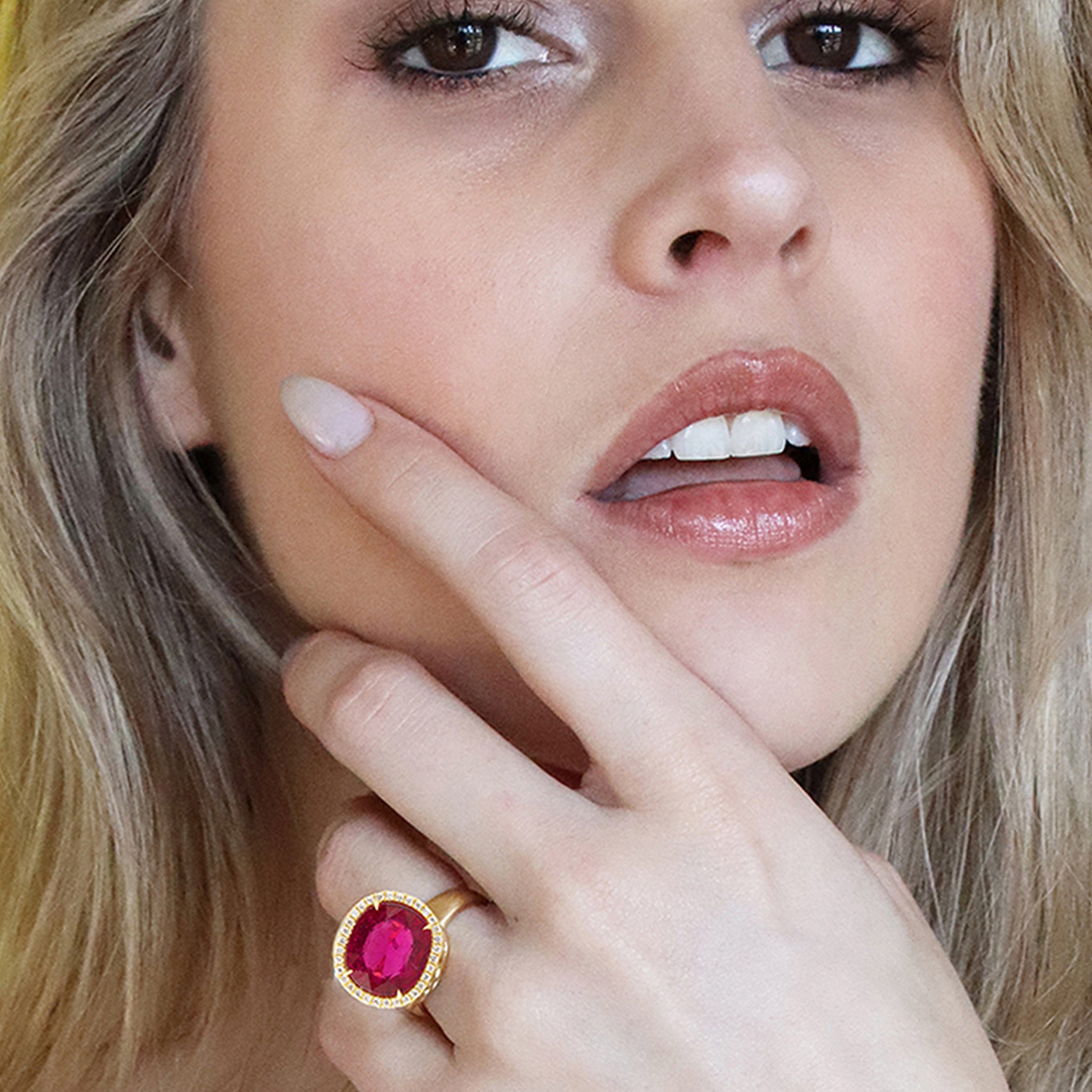 Tallulah Ring - Rubellite/Diamond
