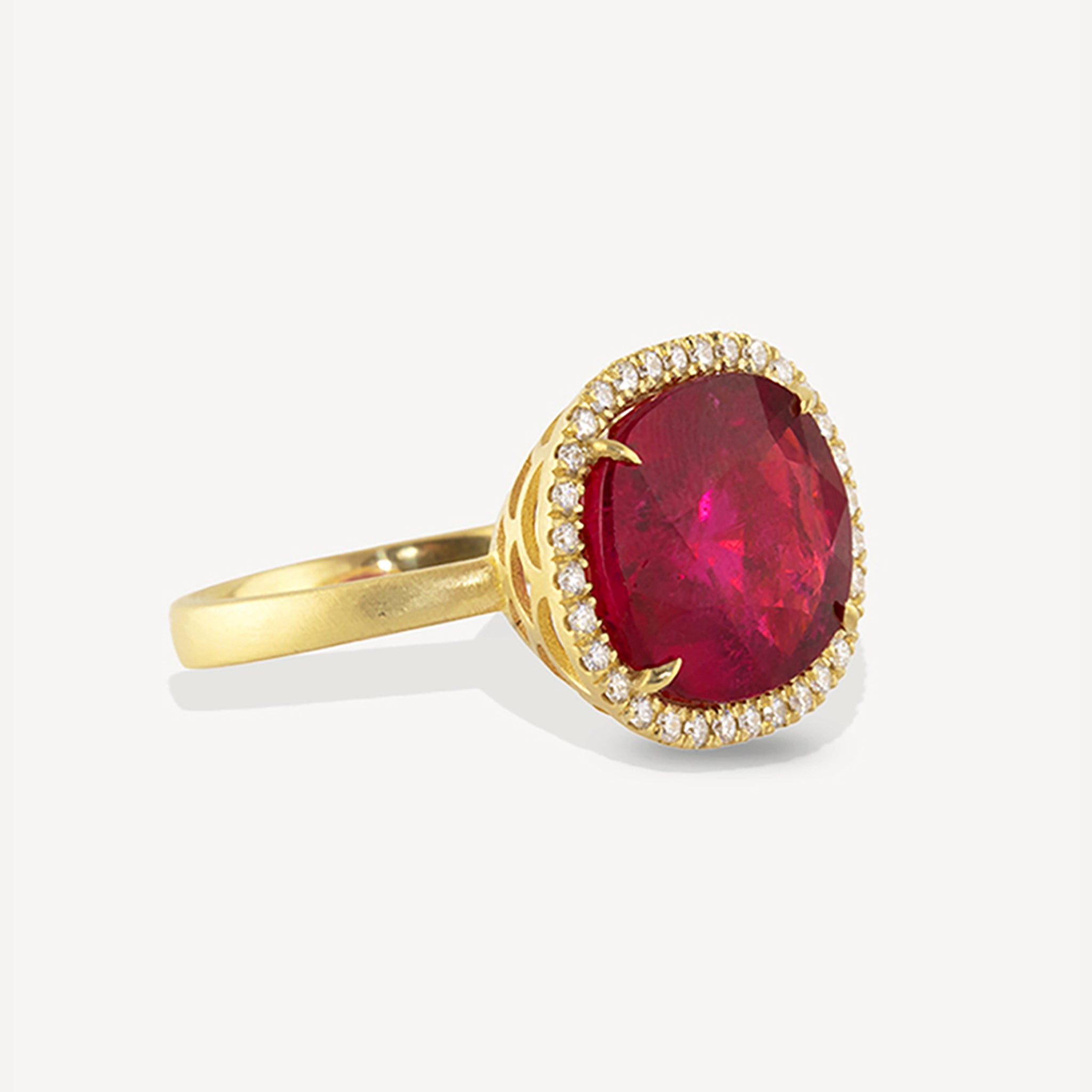 Tallulah Ring - Rubellite/Diamond
