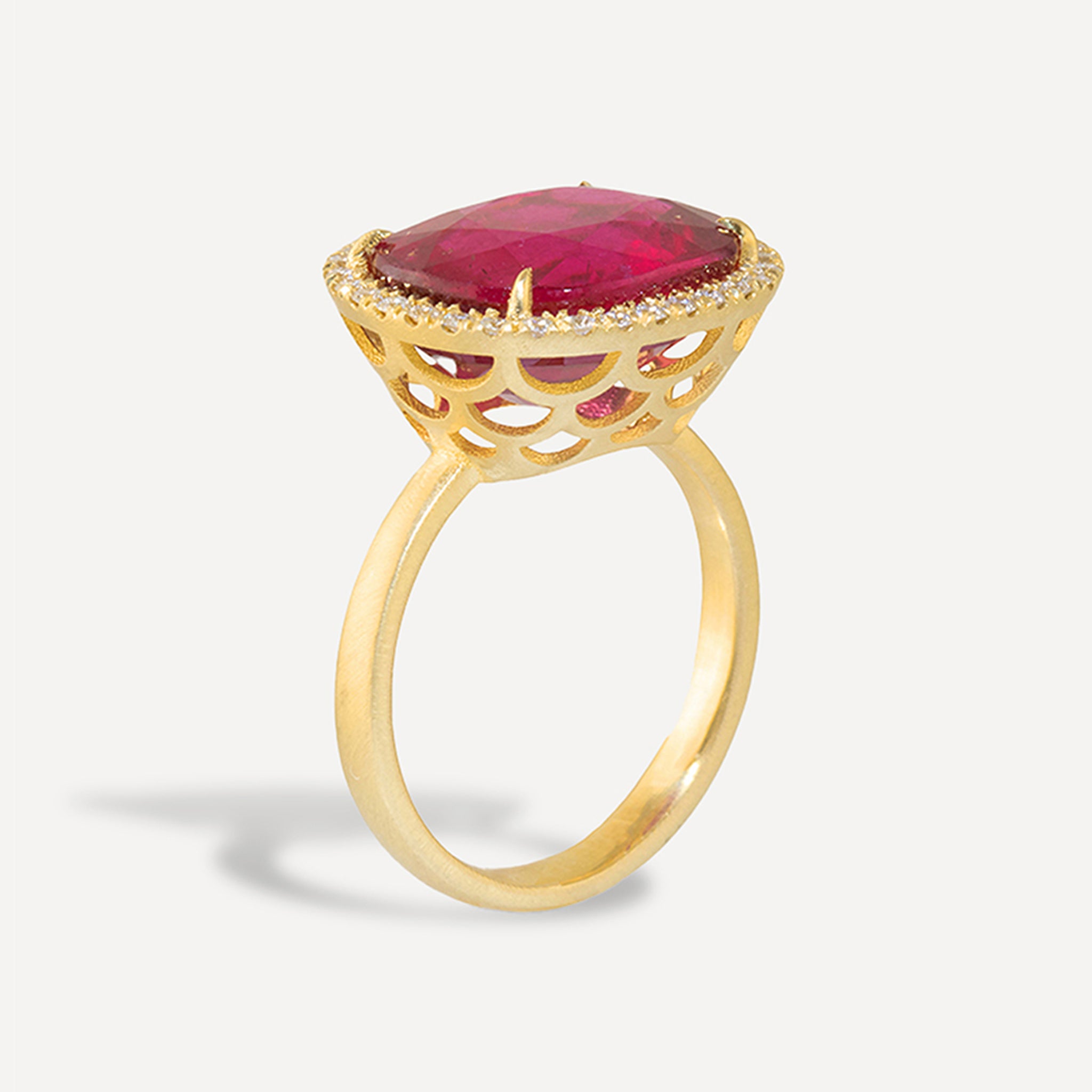 Tallulah Ring - Rubellite/Diamond