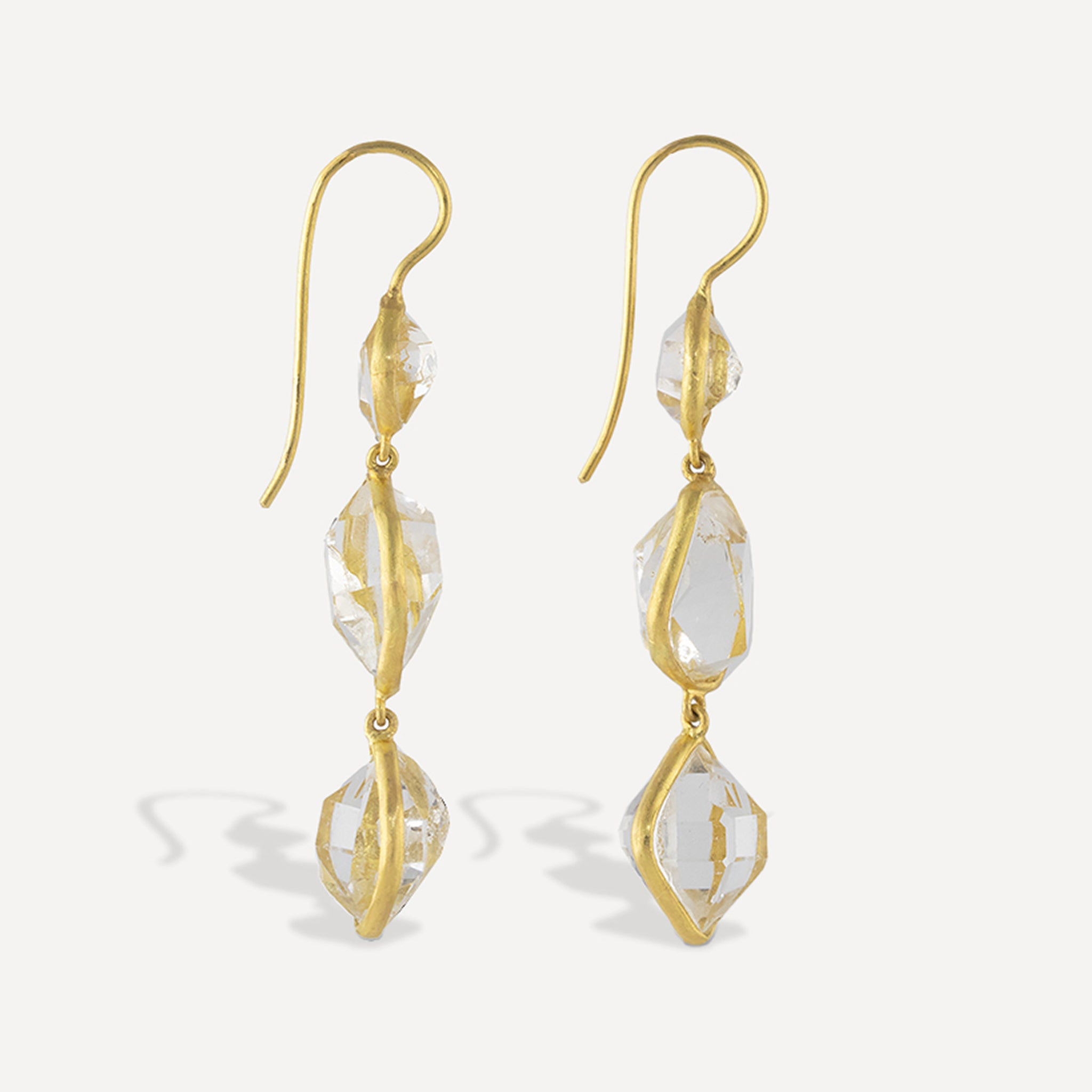 Trio Ice Earrings - Herkimer Diamond